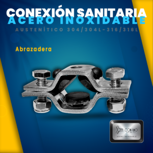Abrazadera Conexion Sanitaria Acero Inoxidable