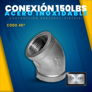 Codo 45 150 Acero Inoxidable