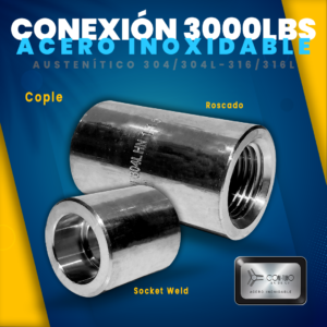 Cople conexion alta presion 3000 Acero Inoxidable