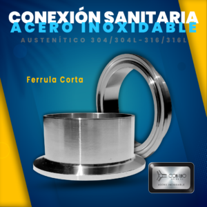 Ferrula corta Acero Inoxidable linea sanitaria