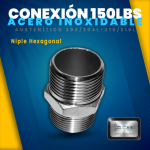 Niple hex 150 Acero Inoxidable