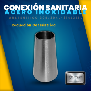 Reduccion concentrica linea sanitaria Acero Inoxidable
