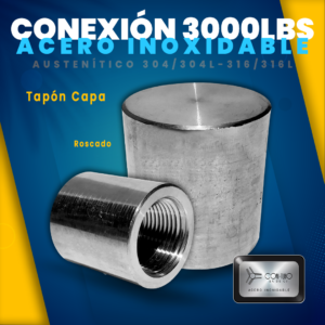 Tapon capa roscado 3000 Acero Inoxidable