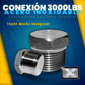 Tapon macho hex 3000 Acero Inoxidable