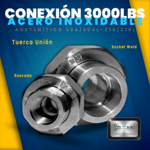 Tuerca union 3000 Acero Inoxidable