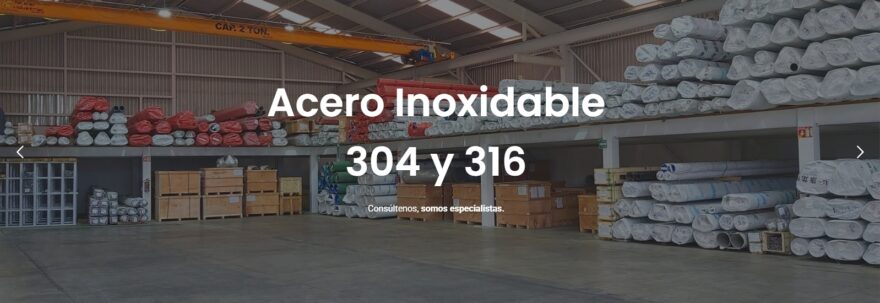 Portada con tubo especialista en productos de acero inox 304