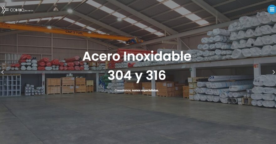 Portada con tubo especialista en productos de acero inox 304